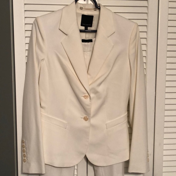 all white pantsuit